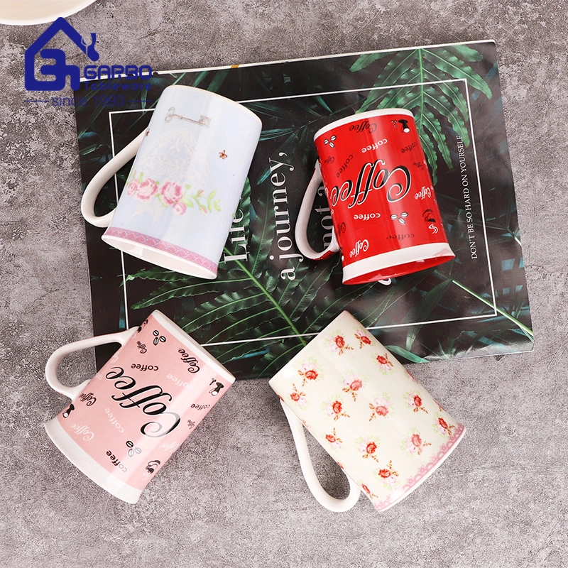 Factory Wholesale Porcelain Mugs Coffee Tea Water Milk Drink Mugs with Handles Creative Design Ceramic Mugs OEM Printing Ceramic Coffee Mugs